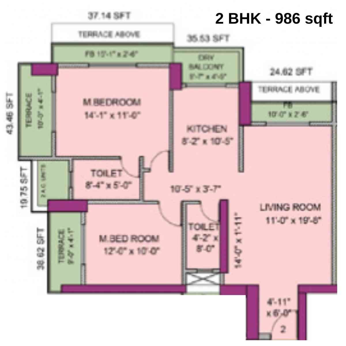 Newa-Bhakti-Park-Floor-Plan-A-B-Wing-Even-2-BHK-986-sqft