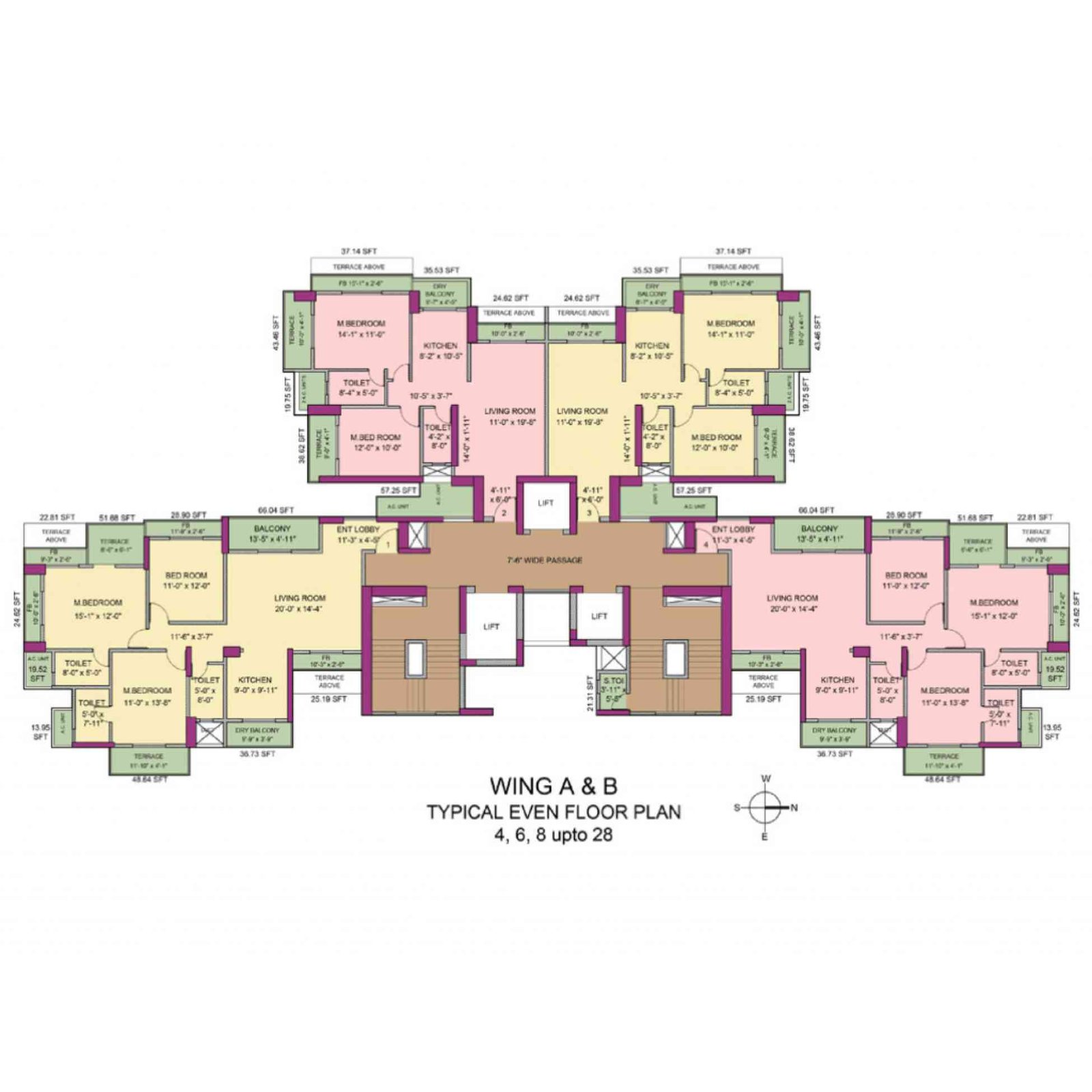 Newa-Bhakti-Park-Floor-Plan-A-B-Wing-Even
