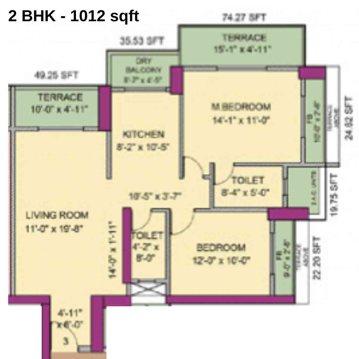 Newa-Bhakti-Park-Floor-Plan-A-B-Wing-Odd-2-BHK-1012-sqft